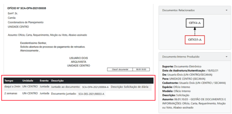 3.3 Juntar Documento documentos juntados apresentados