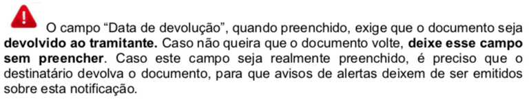 4.1 Tramitar documento data de devolução