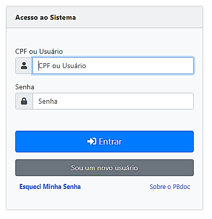 1.1 Login de acesso