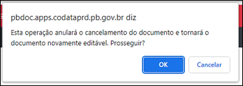 3.3 Mensagem desfazer cancelamento