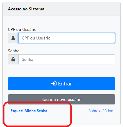 Esqueci minha senha