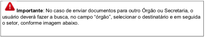 Importante: No caso de enviar documentos para Importante: No caso de enviar documentos para