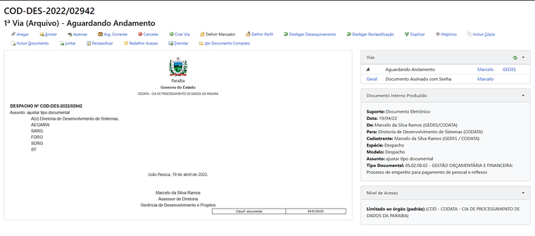 2.1 Aguardando andamento 2.1 Aguardando andamento