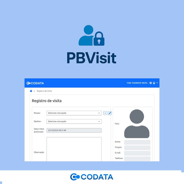 PBVisit: sistema da CODATA eleva o padrão de segurança e gestão de acesso em instituições públicas e privadas