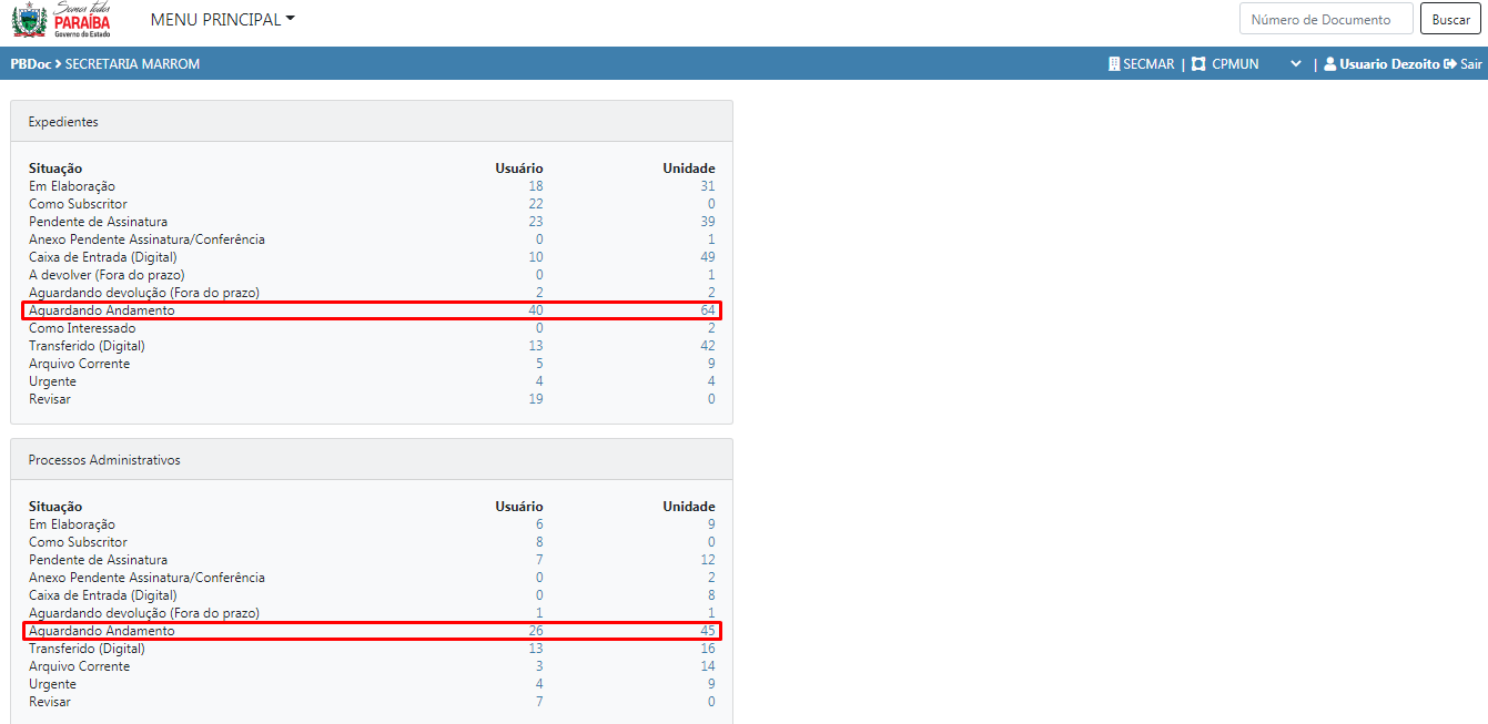 1.5 Aguardando andamento 1.5 Aguardando andamento