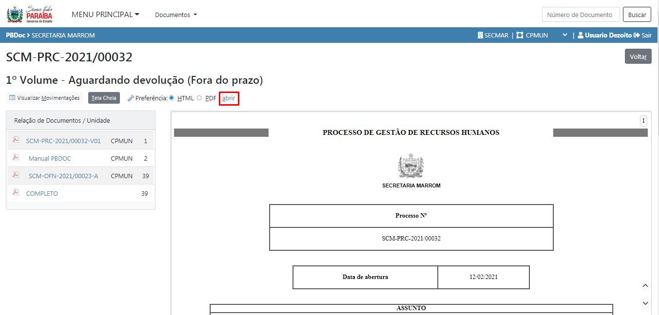 Abrir documento Abrir documento